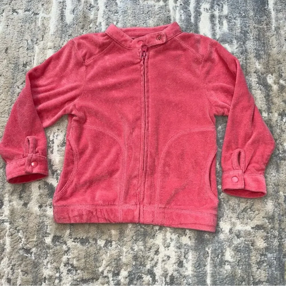 Y2K Baby Gap Terry Cloth Pink Zip Jacket 3 Toddler 2004